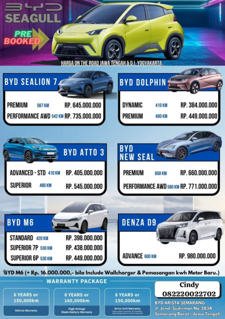 Pricelist Harga BYD Semarang 2025